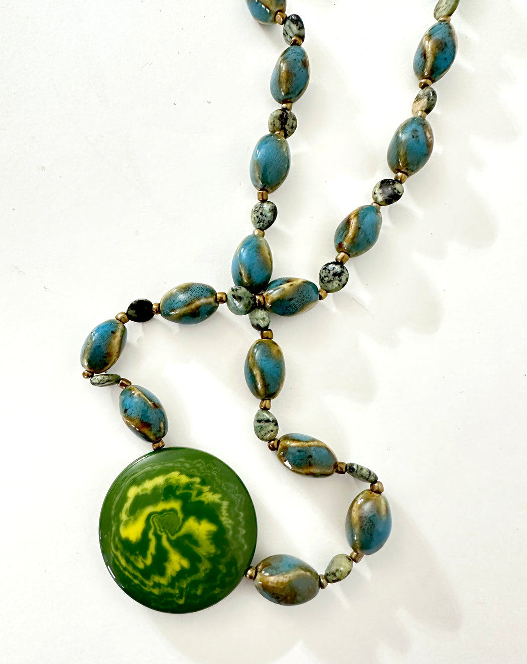 Vintage Art Glass Bead Necklace