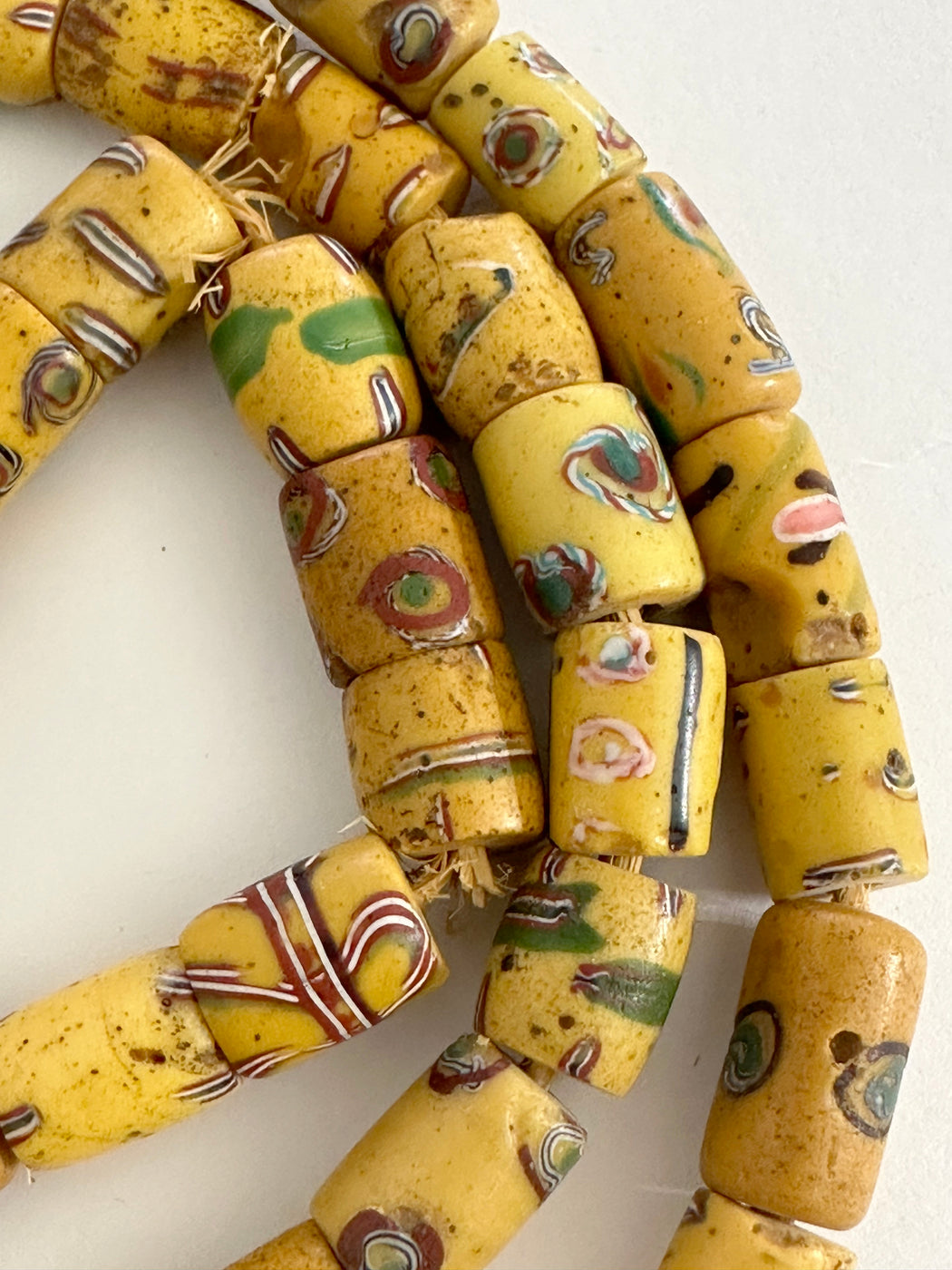 Antique Venetian Trade Beads 64 Yellow Beads from Africa
