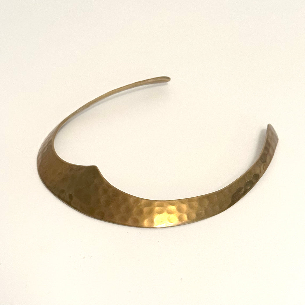 Vintage Hammered Brass Collar Necklace