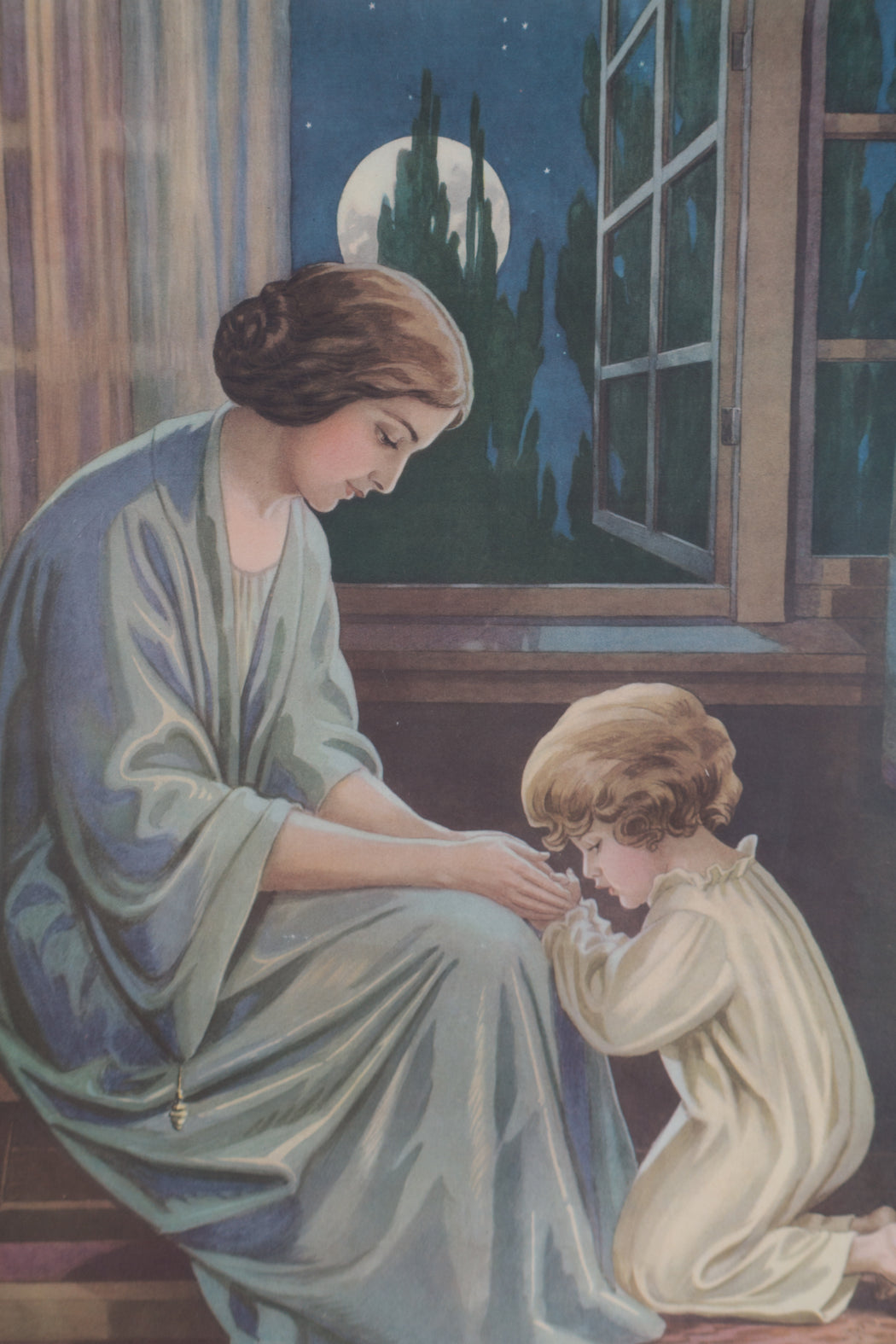 Vintage 1940's Sunday School Poster // Learning Of Jesus At Home