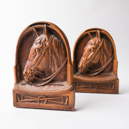 Vintage Horse Head Bookends | Library Decor