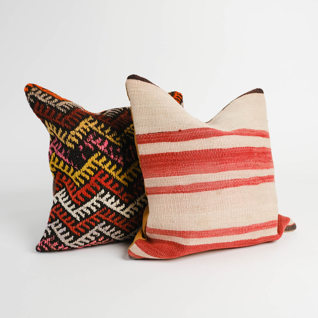 Vintage Turkish Kilim Pillow | Colorful Accent Sofa Pillow