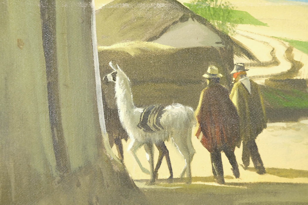 Vintage Sacred Valley Peru Original Acrylic Painting