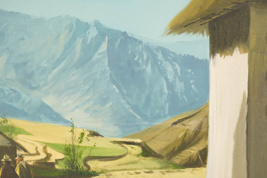 Vintage Sacred Valley Peru Original Acrylic Painting