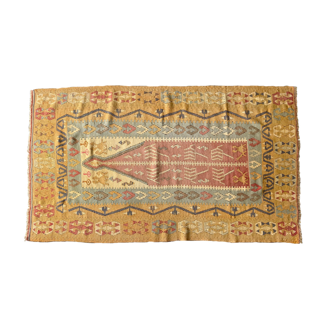 3’ 4” x 5’ 7” Vintage Turkish Kilim Prayer Rug