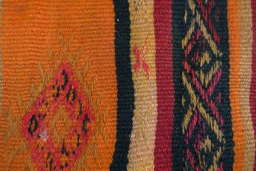 Vintage 4x4 Turkish Jijim Carpet | Kilim Rug